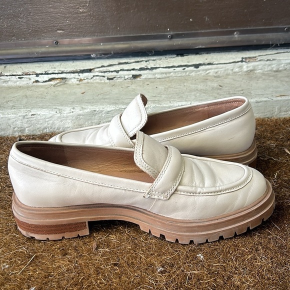 Madewell Harvest Moon The Bradley Leather Lugsole Loafer Shoes Sz 9 Cream - Picture 5 of 11